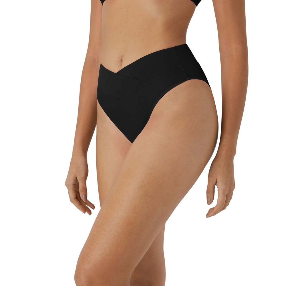 Halara Crossover Bikini Bottom in Black Small NEW - Picture 3 of 9